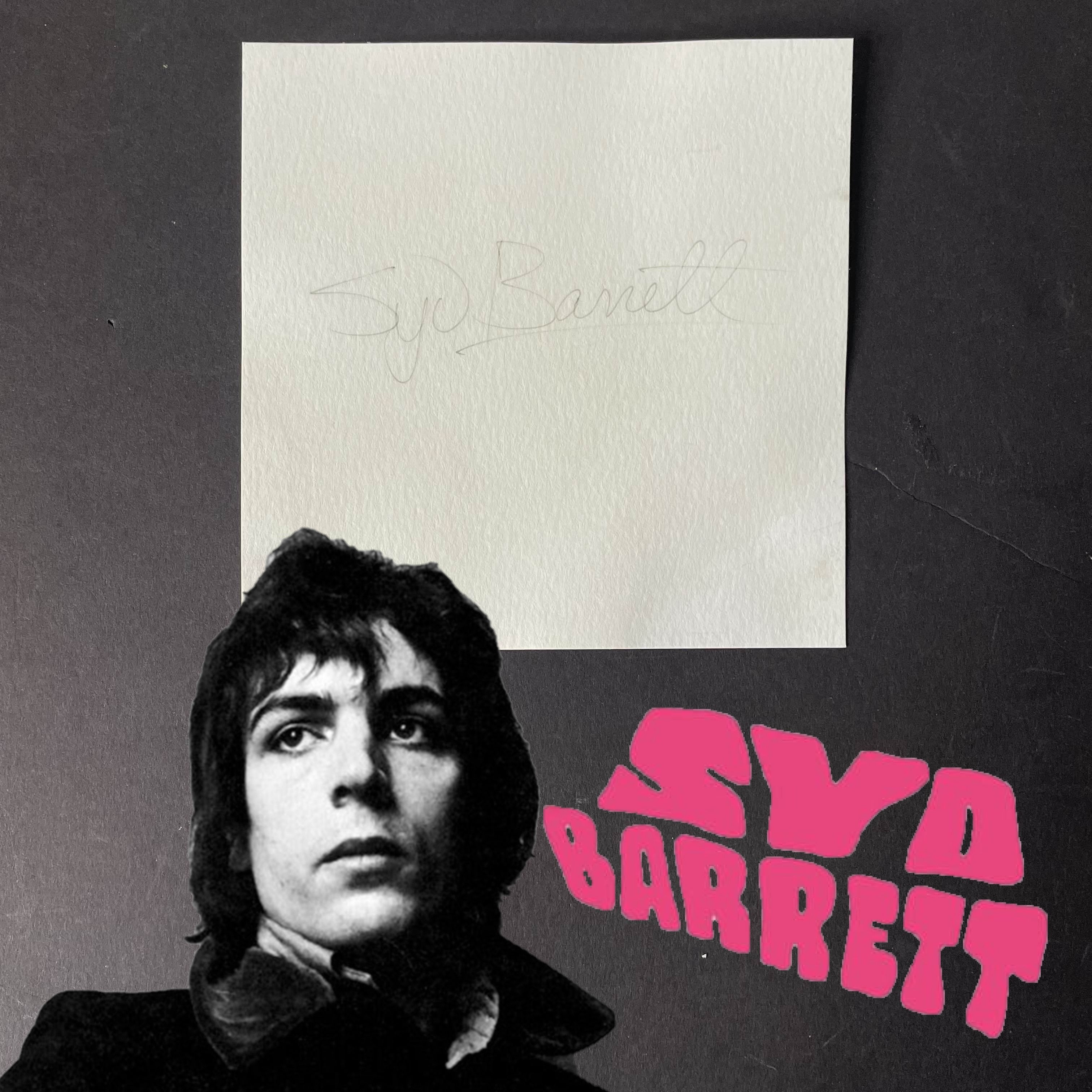 Syd Barrett Signed Cutout - Pink Floyd Founder Autograph 1967-70’