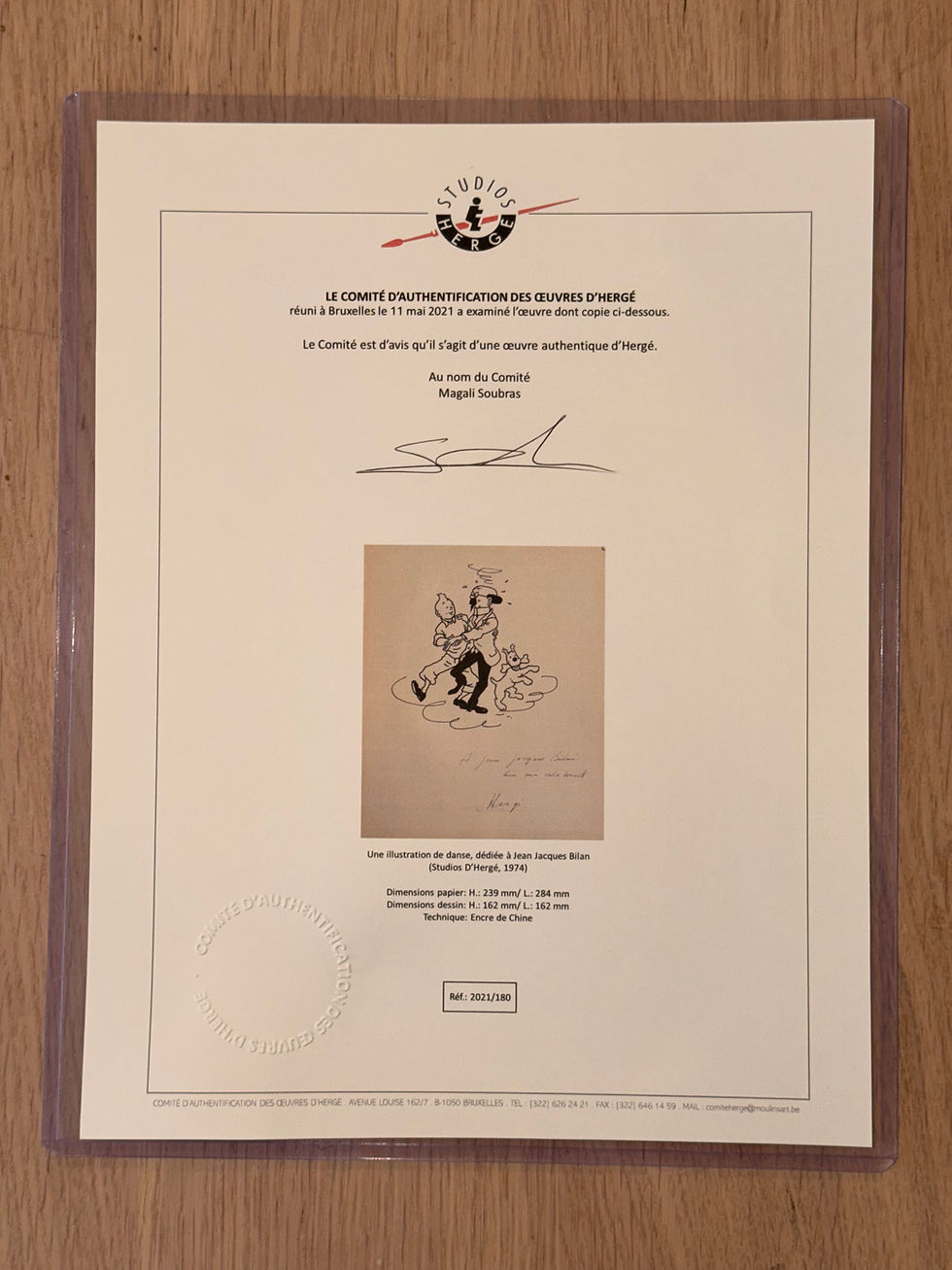 Thumbnail: Hergé - Original Signed Drawing of Tintin and Snowy Dancing Autograph Remi