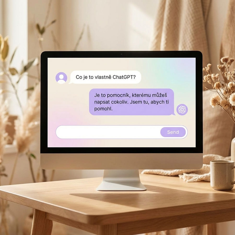 Ukázka jednoduché komunikace s ChatGPT v češtině – AI jako lidský pomocník