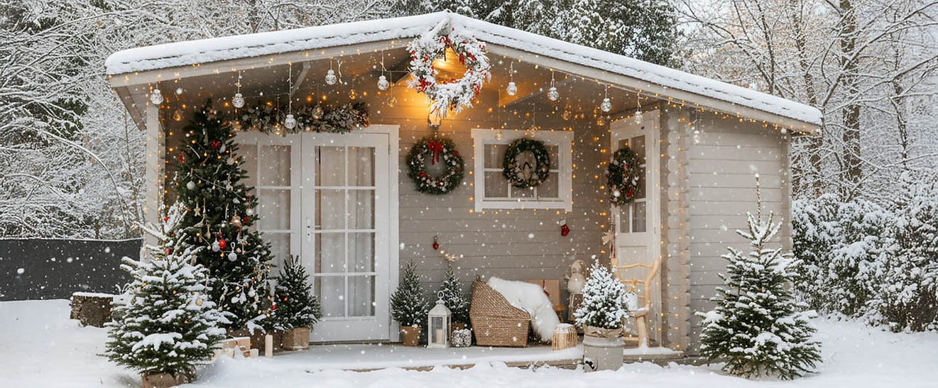 Zimní chata s vánoční výzdobou a sněhem, Home, Fotoateliér Brno – Marcela Kramářová.