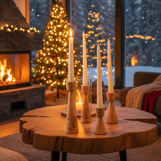 lifestyle produktová vizualizace dřevěných doplňků vytvořená z fotky z mobilu pro reklamu