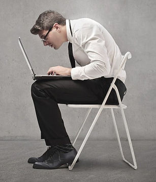 Poor posture on computer
