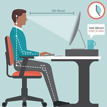 Maintaining good posture while working on computer