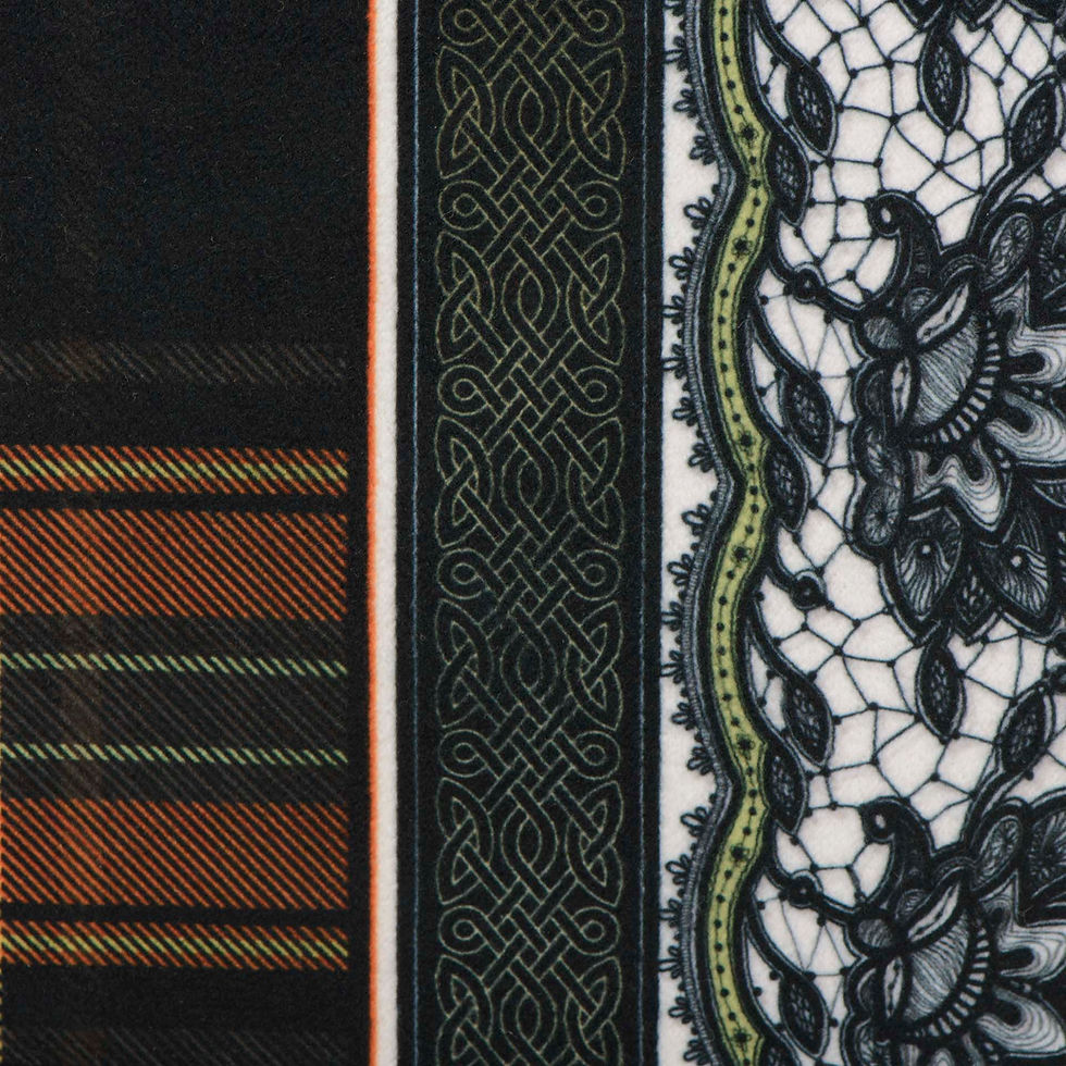Miniature : détail Pochette velours Tartan écossais Stirling