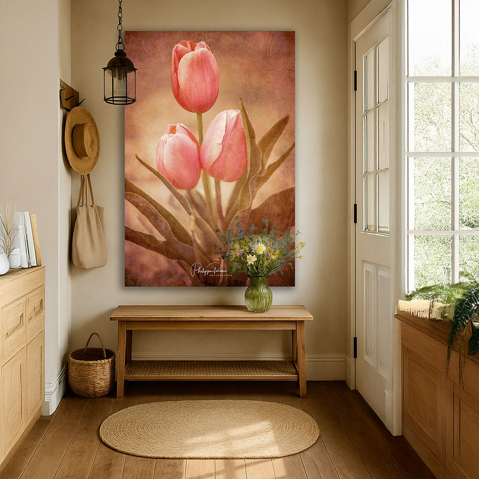 Idée décoration intérieure avec le Kakémono décoratif "Tulipes Vintage"