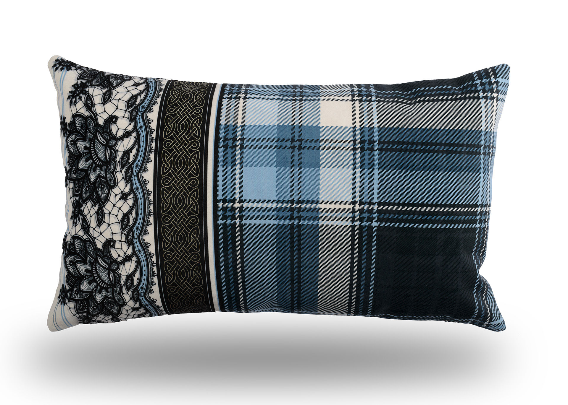 Face recto Coussin canapé velours 30x50 tartan écossais St Andrews