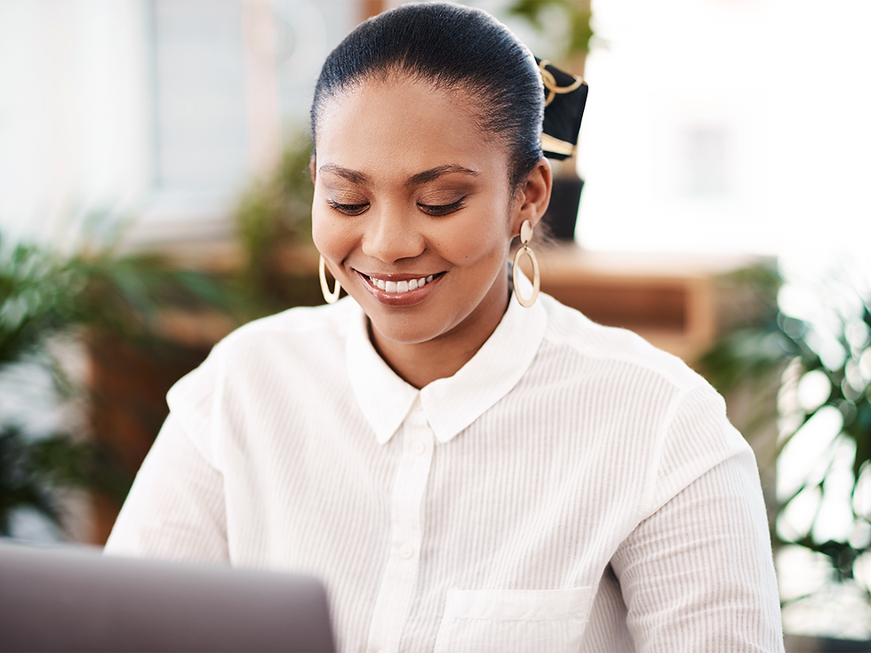 Researching on revenue optimization for b2b customer retention on her laptop