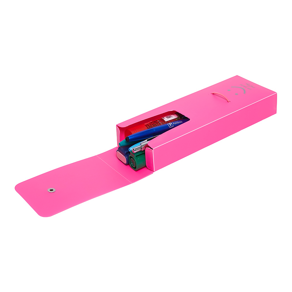 Miniatura: Estojo Plástico Multiuso Polibrás Vertical Neon