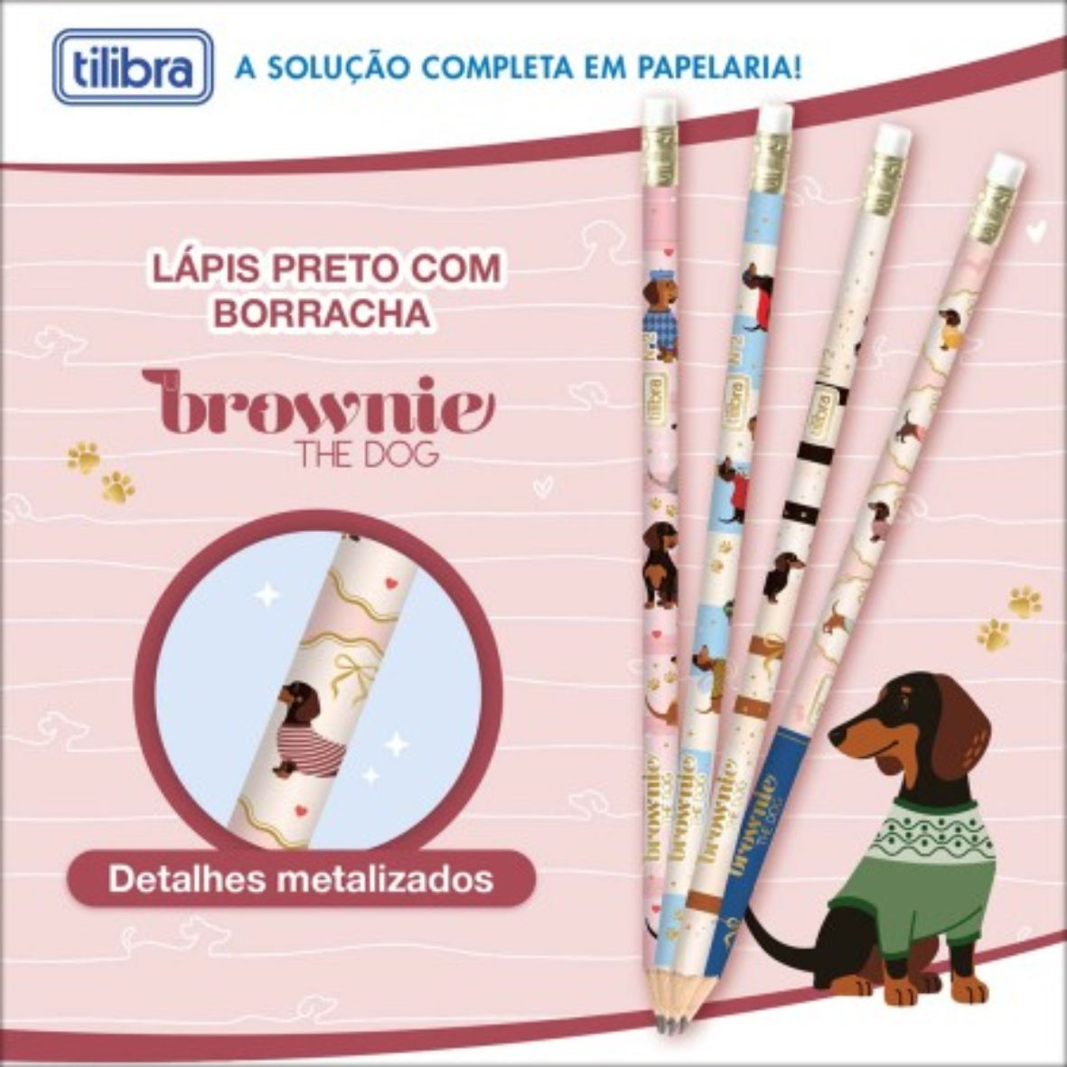 Lápis HB com Borracha BROWNIE - UND - TILIBRA