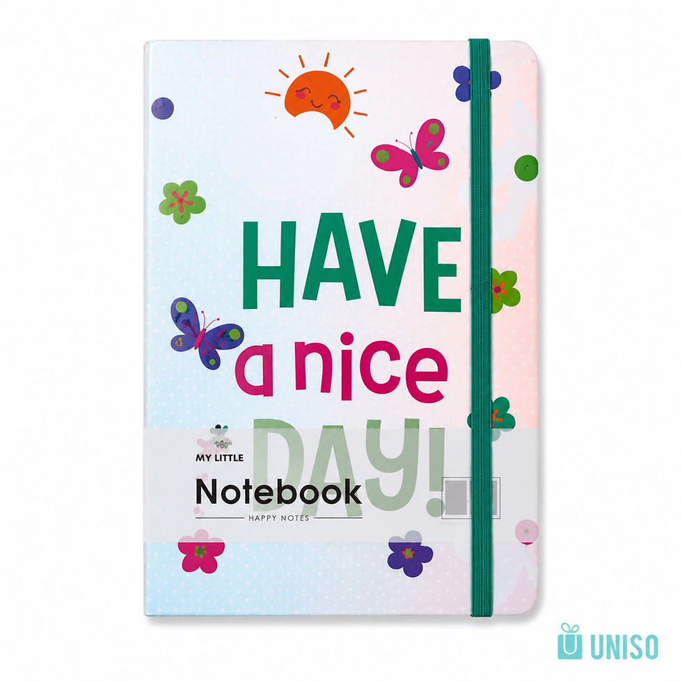Miniatura: Caderno A6 Pautado Happy Day c/ Elástico 10,5x14,5cm 96 fls – UNISO – UND