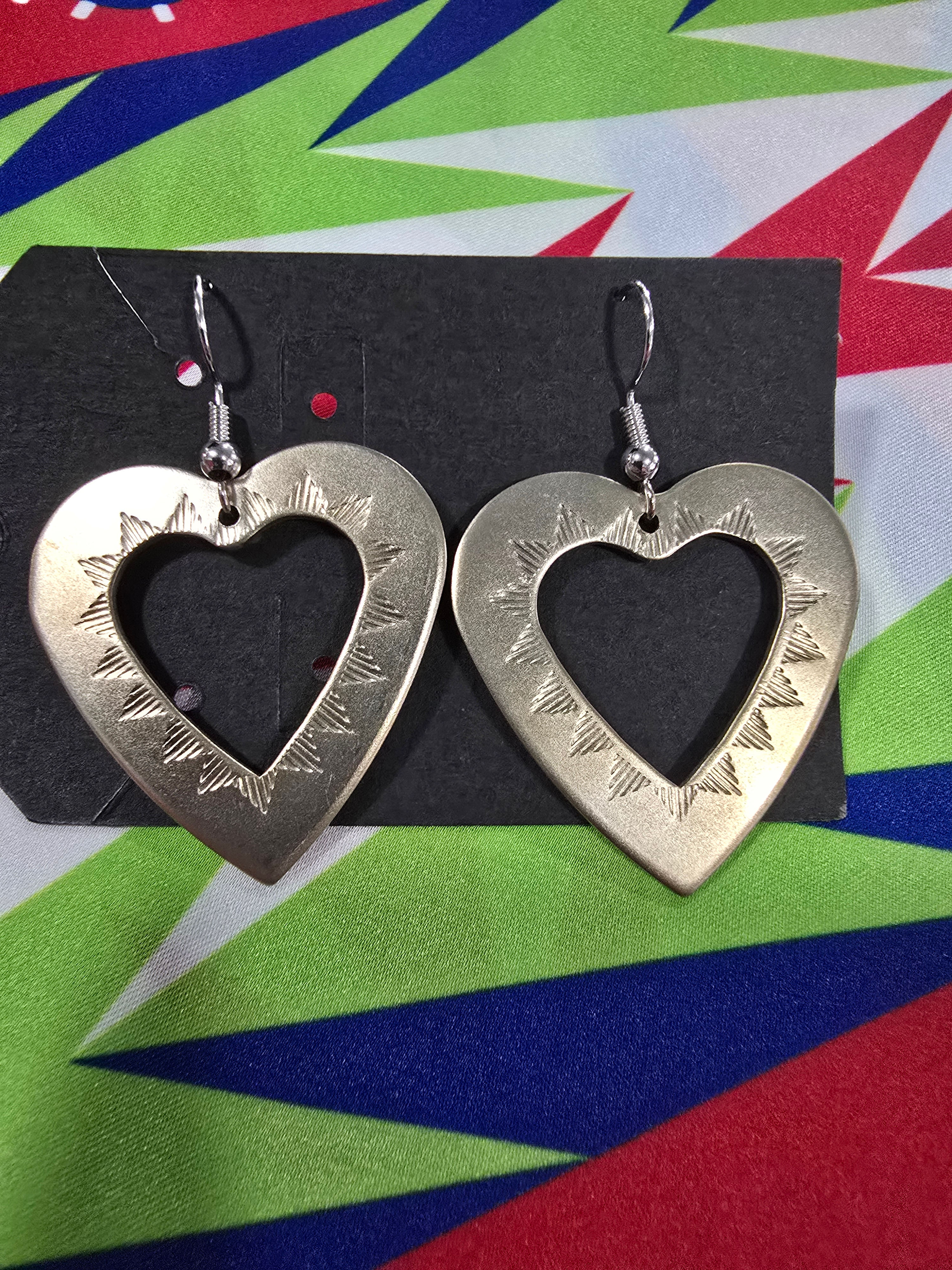 Cut out heart earrings.