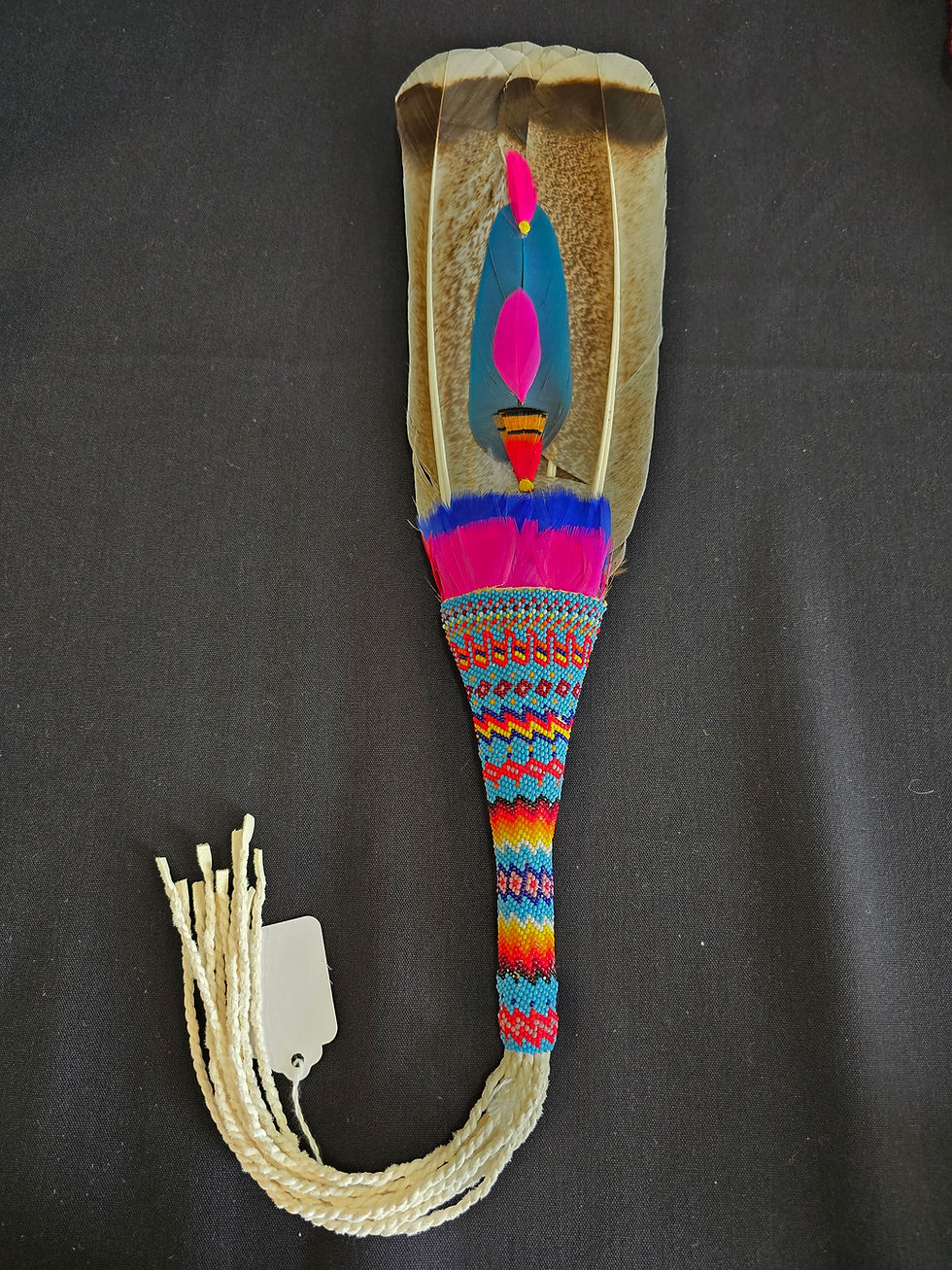 Thumbnail: Beaded (size 13) turkey fan.