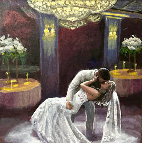 www.codypaints.com Wedding at the Shore Club NJ Jersey Shore first dance painting by Cody Rounds beach wedding ballroom first dance wedding planning tips event painting