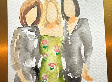 Guest portraits by a live painter as a 50th birthday party idea and corporate event activation in NY and the Hudson Valley