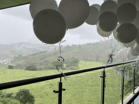 ¡Dibujos y globos blancos! así despidieron a Santiago, Estudiante del colegio Humboldt