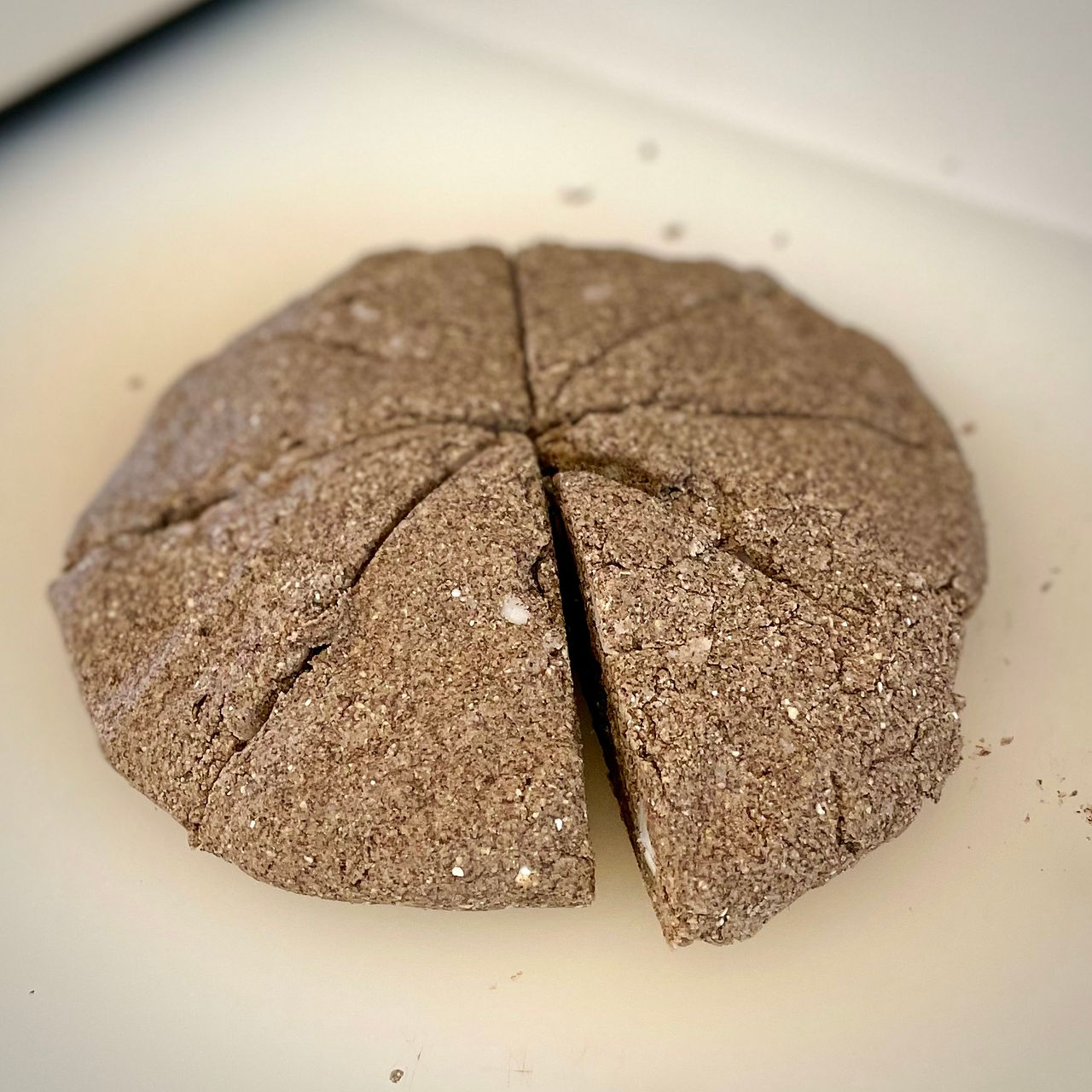 Scone mound sliced into 8