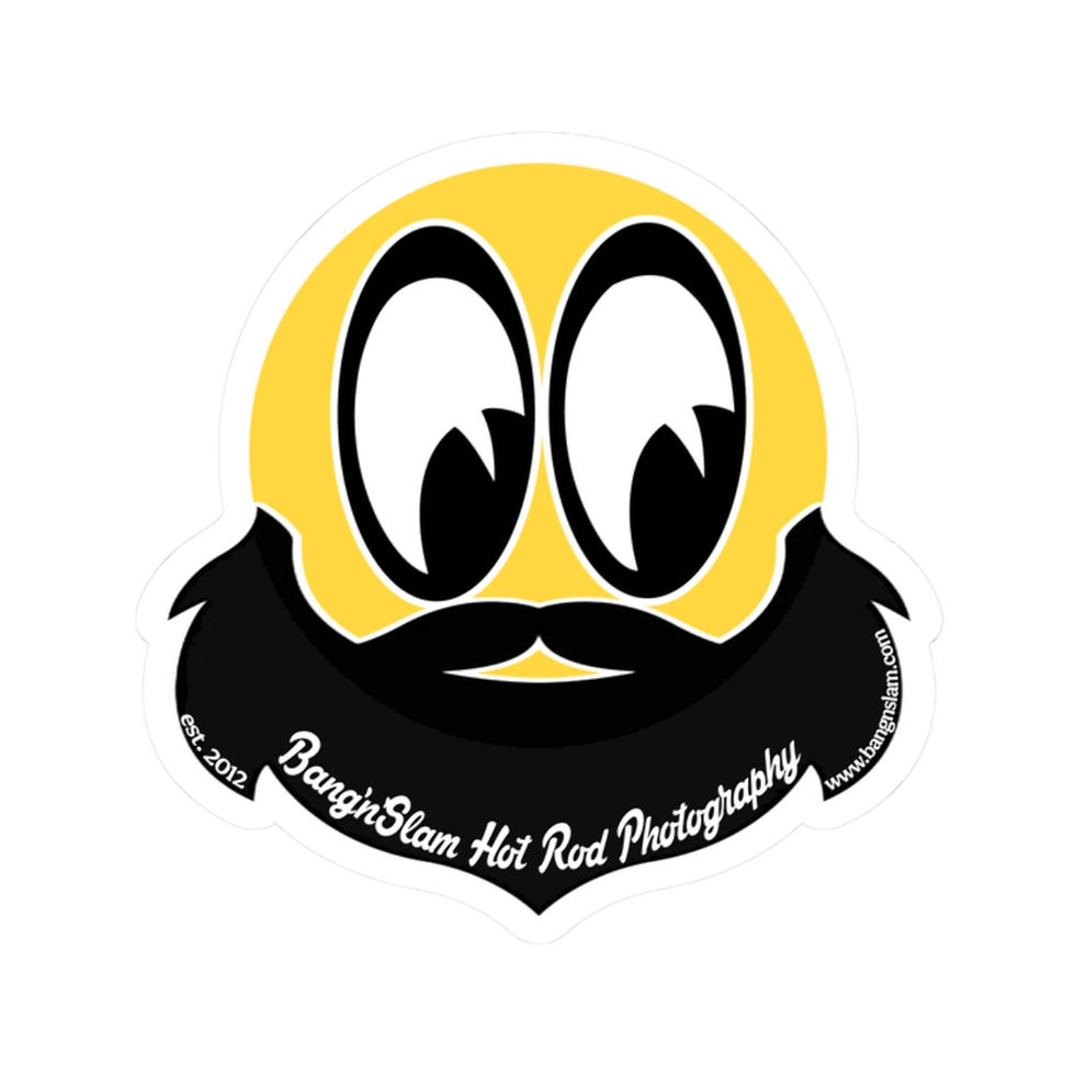 Thumbnail: Whimsical Hot Rod Beard Sticker - Fun Kiss-Cut Design for Car Enthusiasts