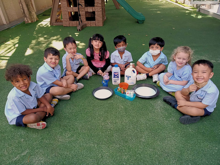 Preschoolers milk experiment Storytime Preschool Copy