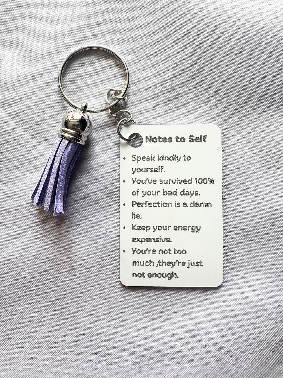 Thumbnail: Notes to Self Keychain – Daily Reminder Edition-  Bold Affirmations