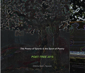 Cover image of front and back of the poetry anthology edited by Maria Figueredo, The Poetry of Sports