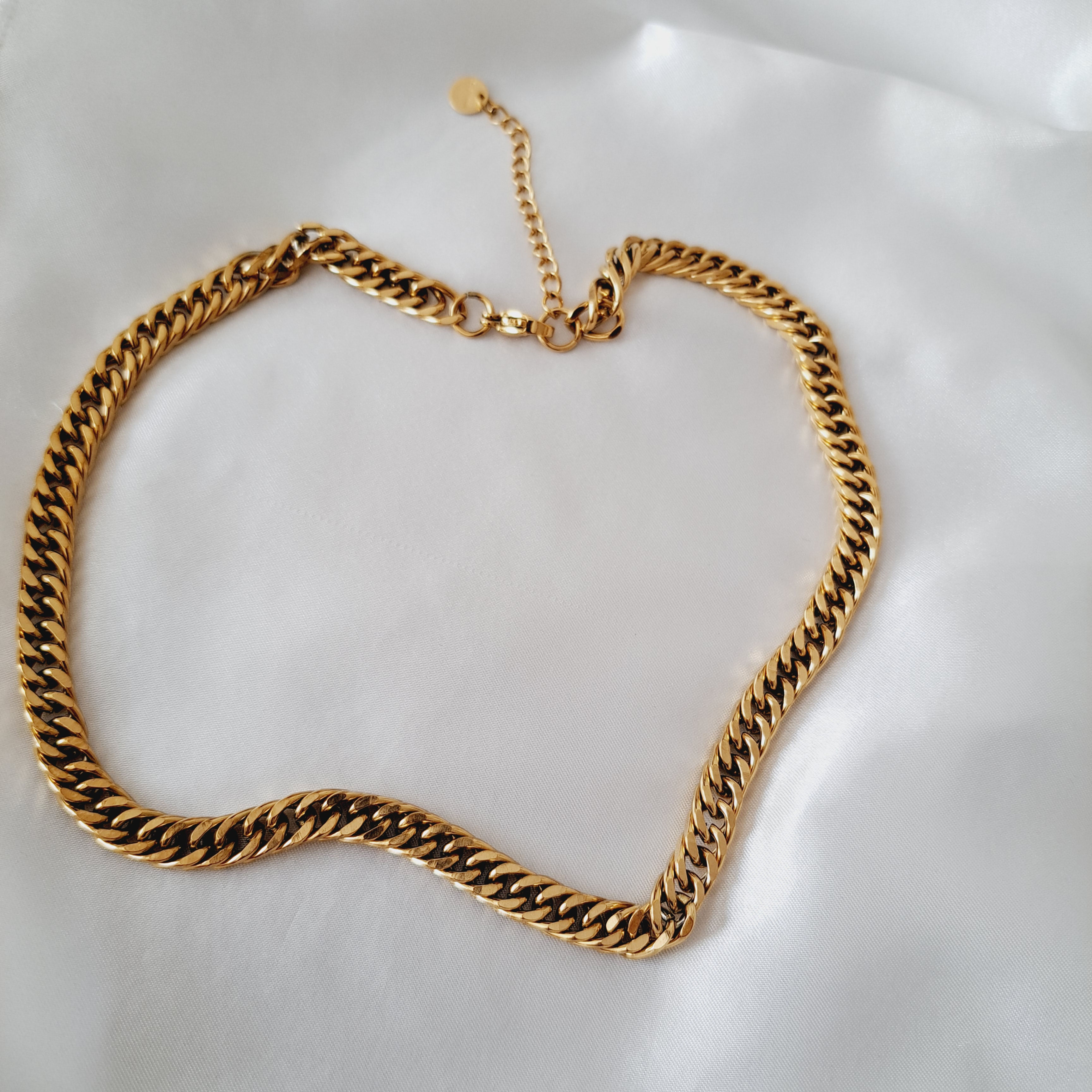 Stainless Steel Necklace Braided Chain Gold