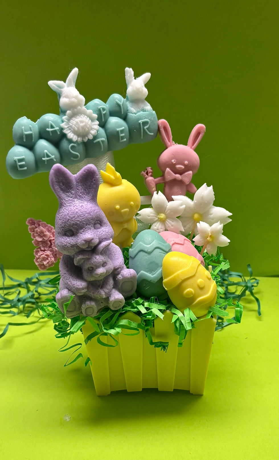 Easter Soap Bouquet with Yellow Fence