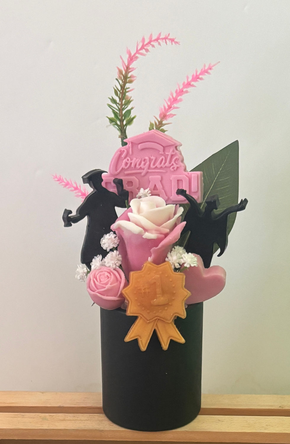 Graduation Soap Pink Flower Bouquet