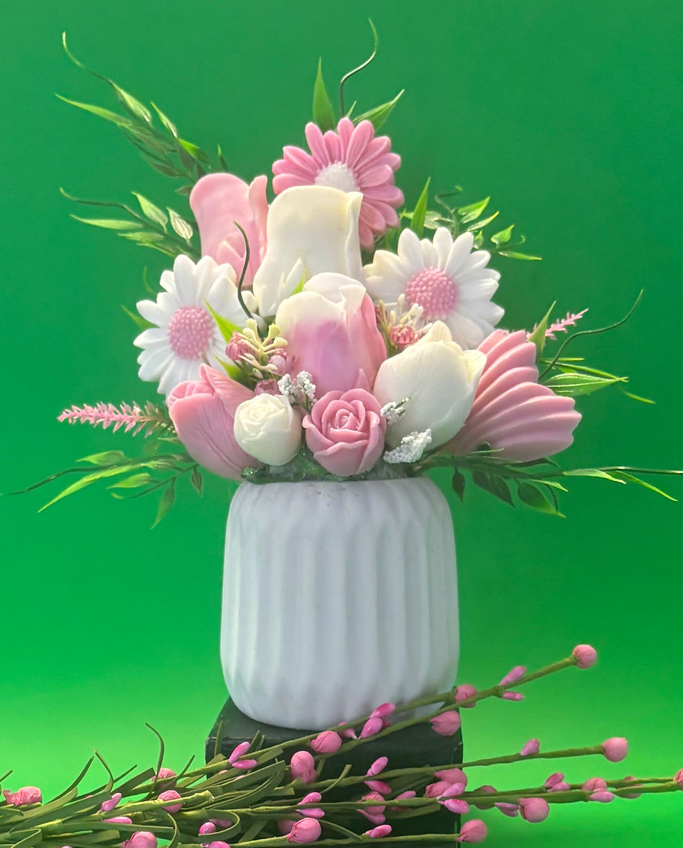Pink Daisy Soap Flower Bouquet