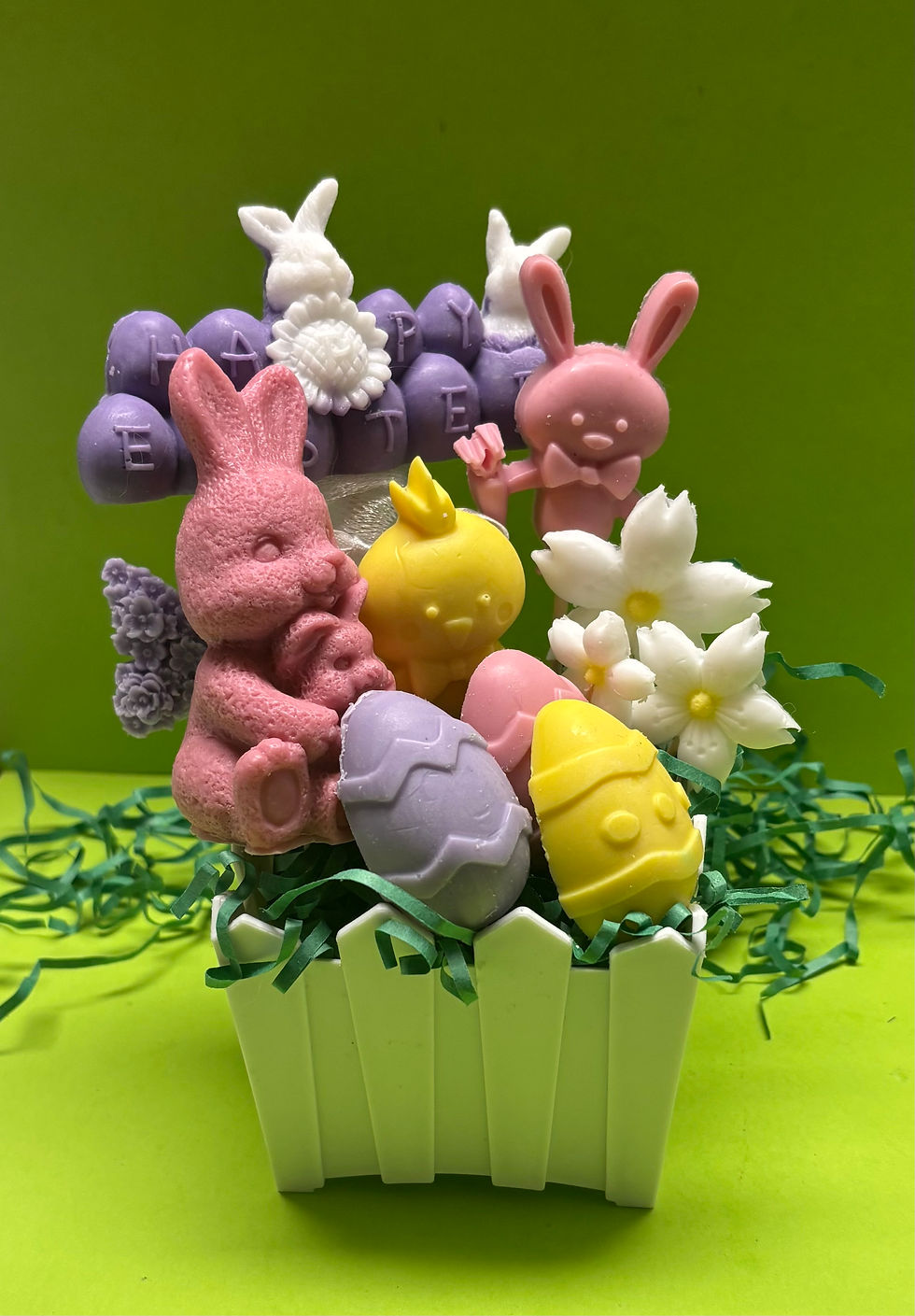 Easter Soap Bouquet with White Fence
