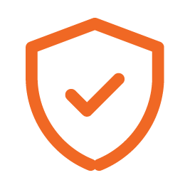 Orange shield icon with checkmark for safe ninja parkour