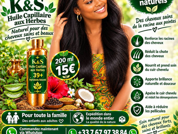 Huile capillaire aux herbes K&S 200 ml