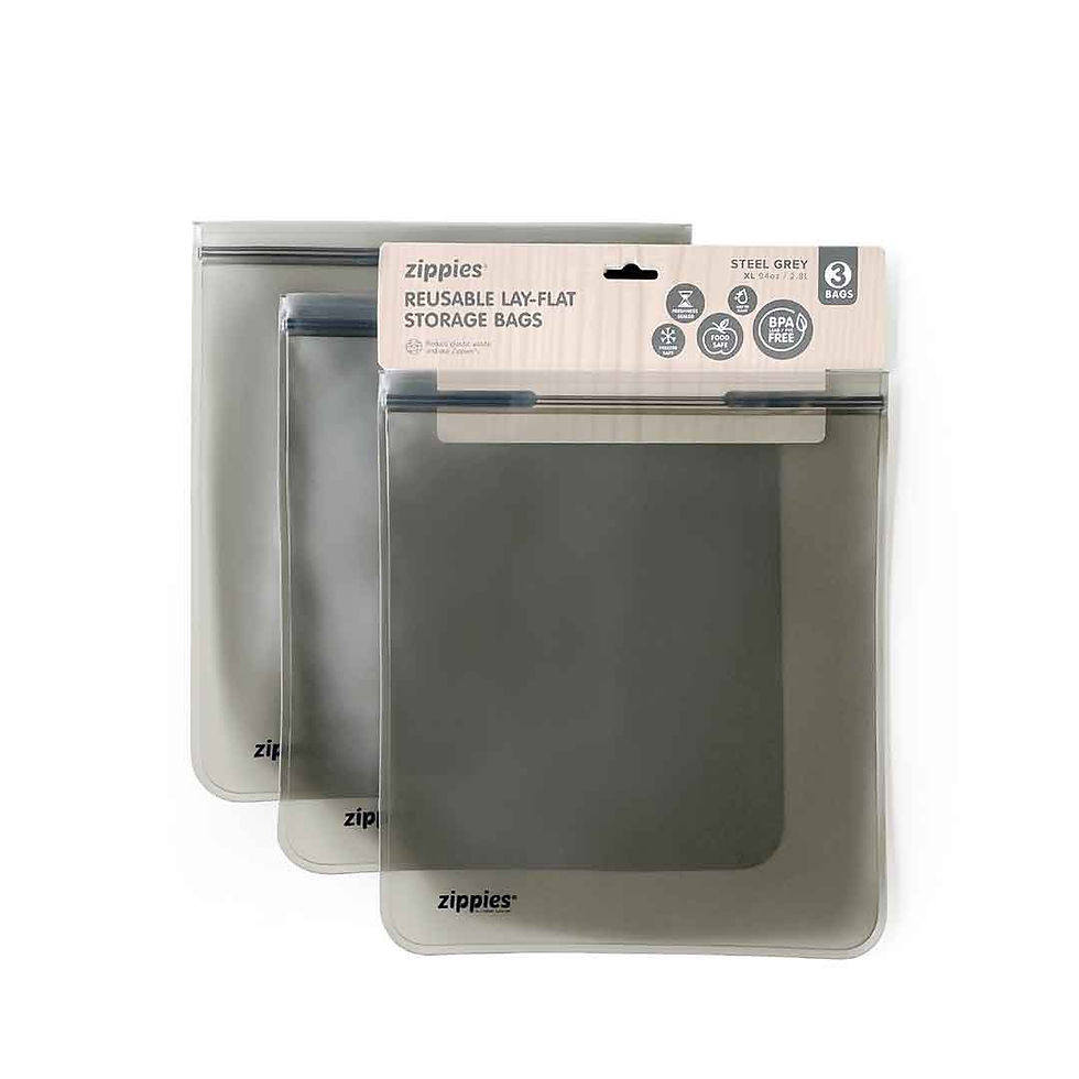 Thumbnail: Zippies Steel Grey Reusable Lay Flat Bags