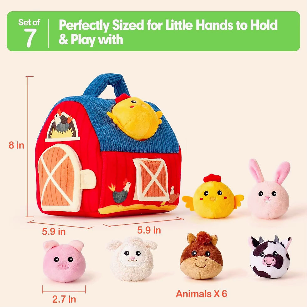 Thumbnail: The Kiddie Concept Farm Animal Barn House Plush Toy Set