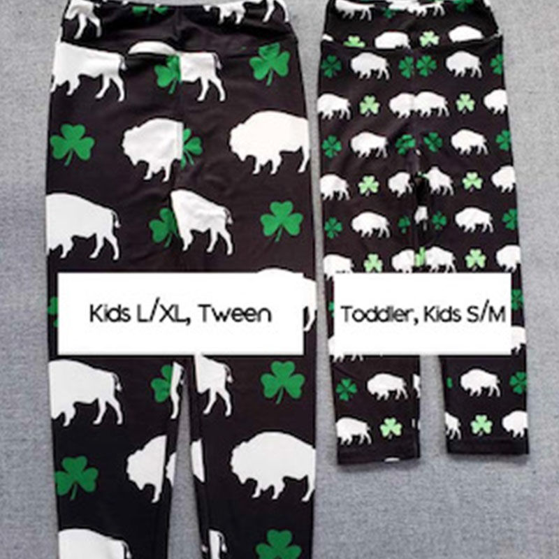 Thumbnail: Kids Buffalo Irish St. Patrick’s Shamrock Leggings
