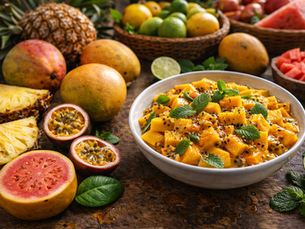 Salada tropical com frutas frescas