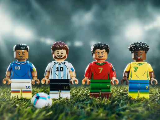 Lego lança comercial da Copa com Messi, CR7, Mbappé e Vini Jr.