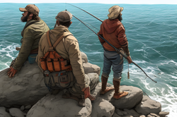 fishermen-standing-on-rocks-and-fishing-at-seashore-wide-sea-perspectiveocean-wave-nature-