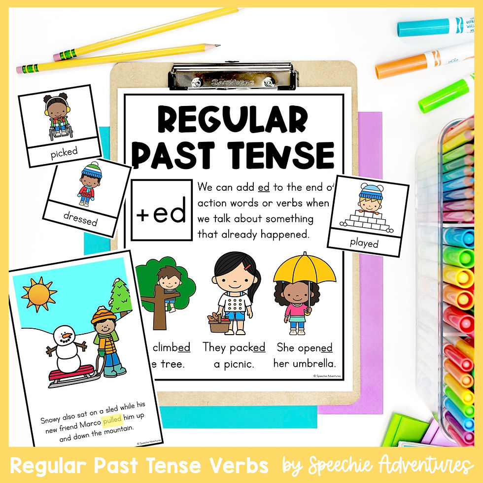 Thumbnail: Regular Past Tense Verbs Seasonal Bundle