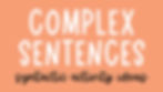 complex sentences syntactic activity ideas