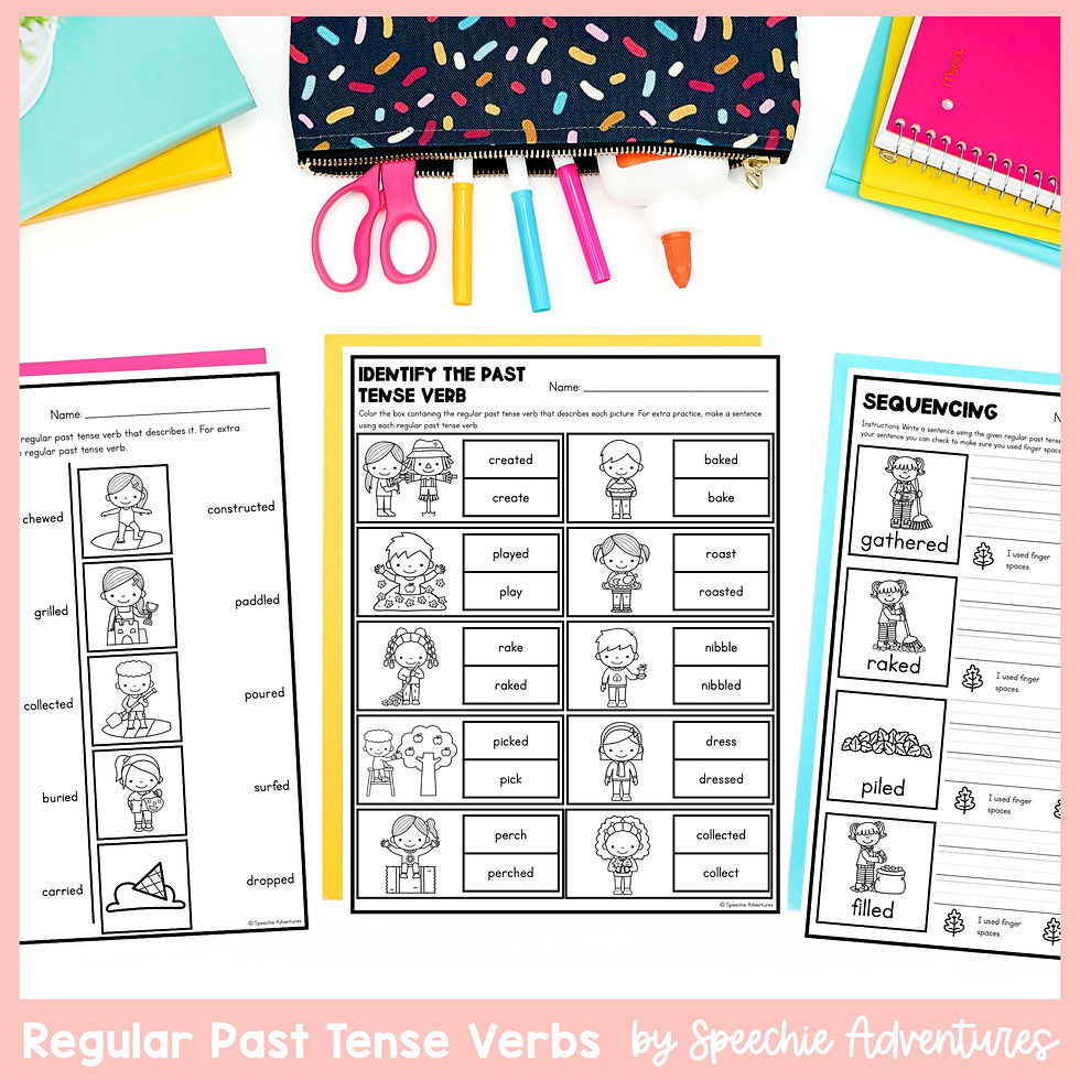 Thumbnail: Regular Past Tense Verbs Seasonal Bundle