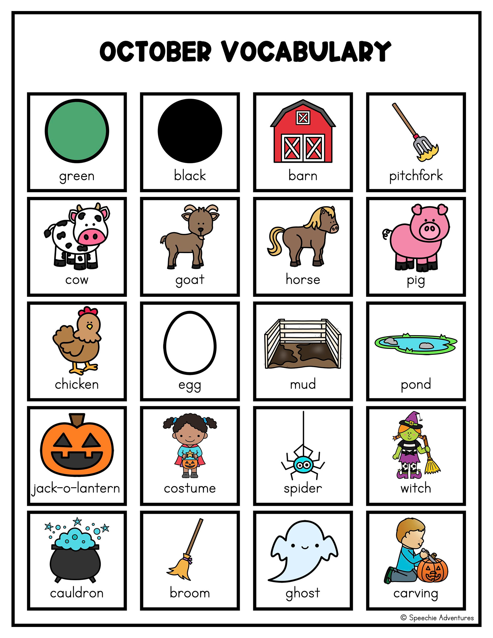 october vocabulary