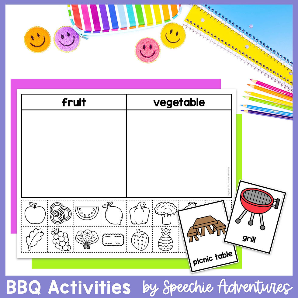 Thumbnail: Summer BBQ Language & Articulation Activities