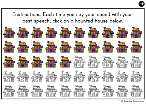 Halloween 50 trials articulation boom cards activity