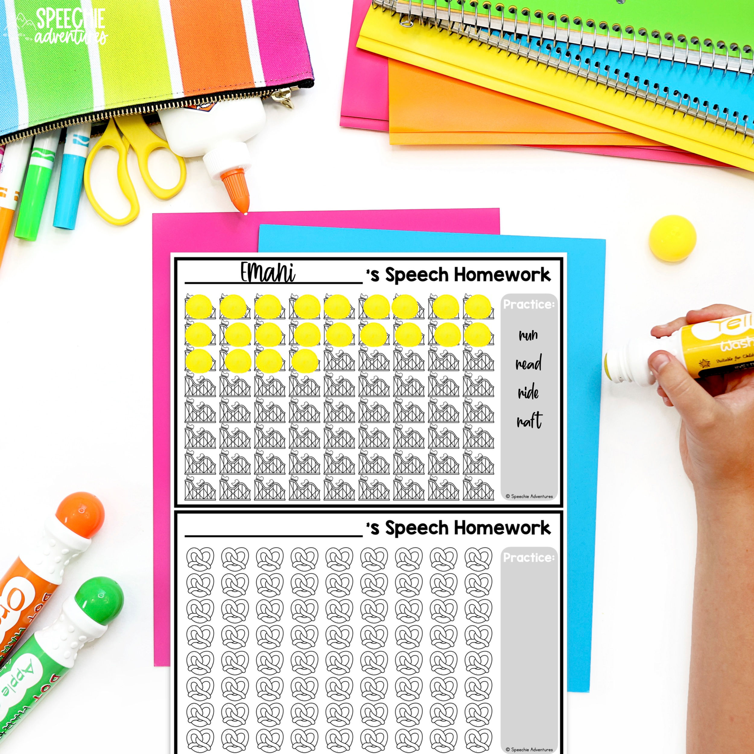 Articulation Homework Drill Sheets