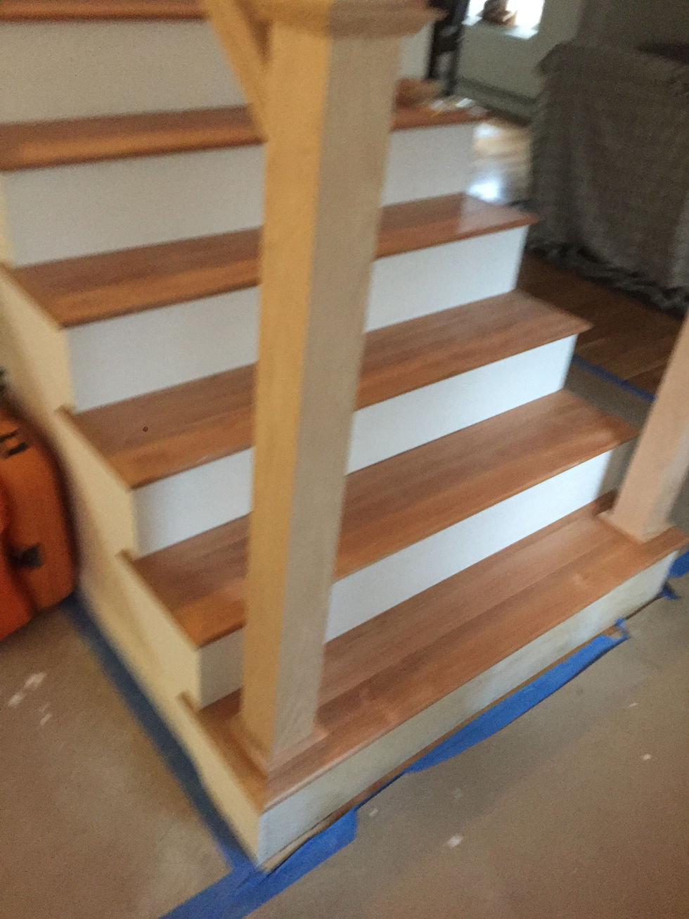 Staircase and railings in oak and pine