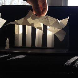 white model of the set