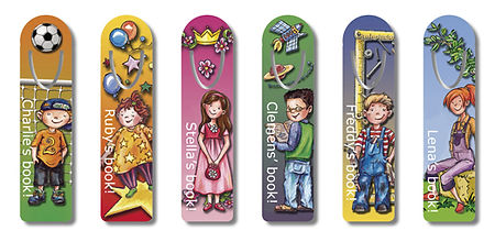 An assortment of six of our custom designed bookmarks.