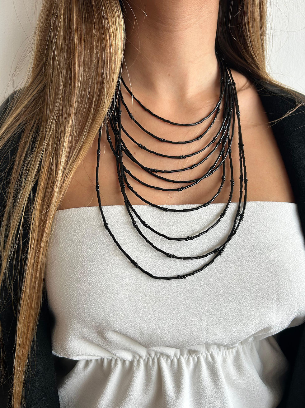 Miniatura: Collar Tubitos negro