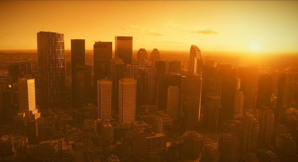 Sunrise over downtown Calgary and the Bow River, symbolizing hope and fresh starts