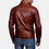Thumbnail: Abstract Maroon Leather Jacket